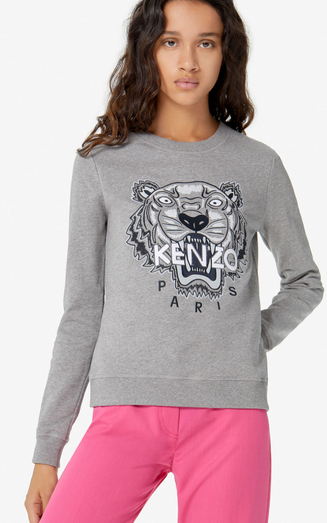 Kenzo Tiger Sudadera Mujer Gris | 3087921-OP